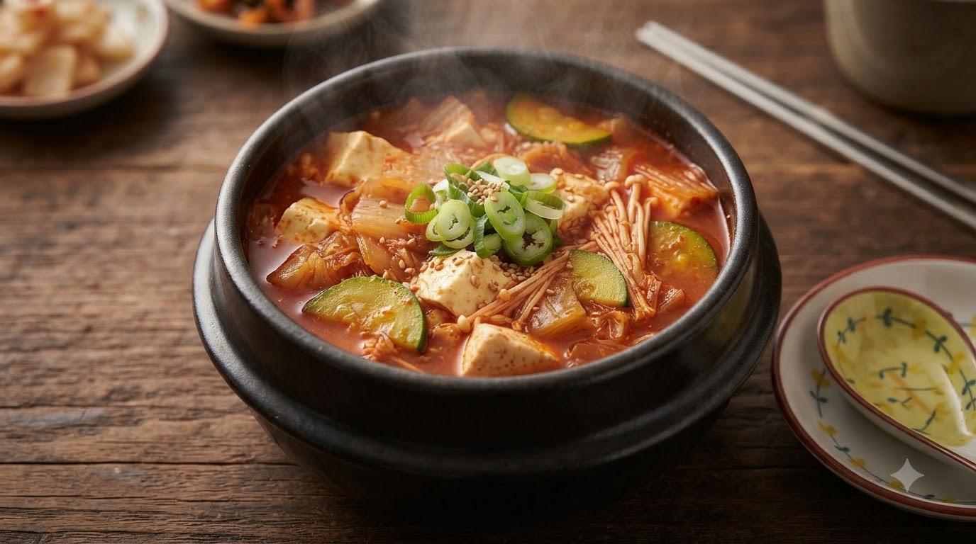 Soupe Coréenne Classique au Kimchi et Tofu (Style Sundubu-jjigae)