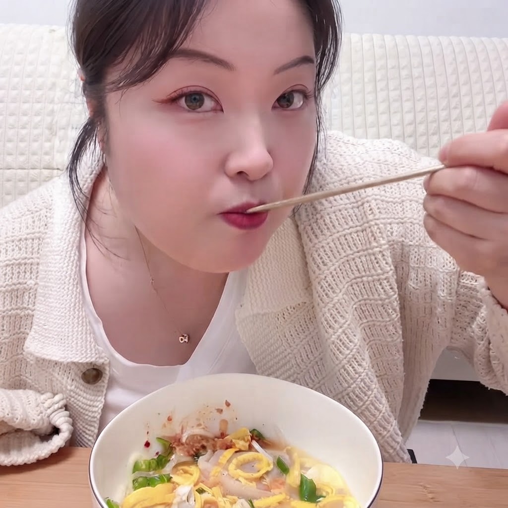 Raviolis au kimchi en train dêtre immergés dans la casserole de soupe bouillante.