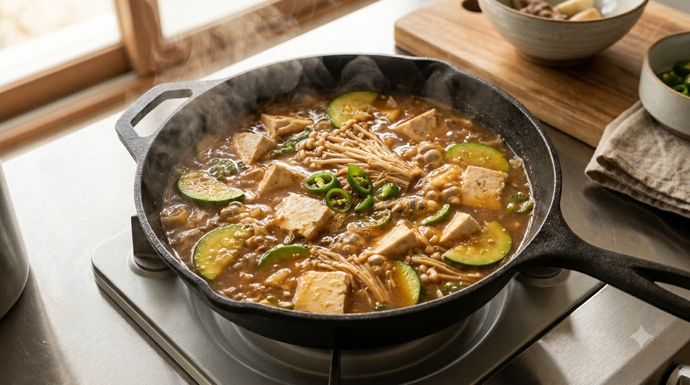 Ragoût Coréen Authentique à la Pâte de Soja (Doenjang-jjigae)