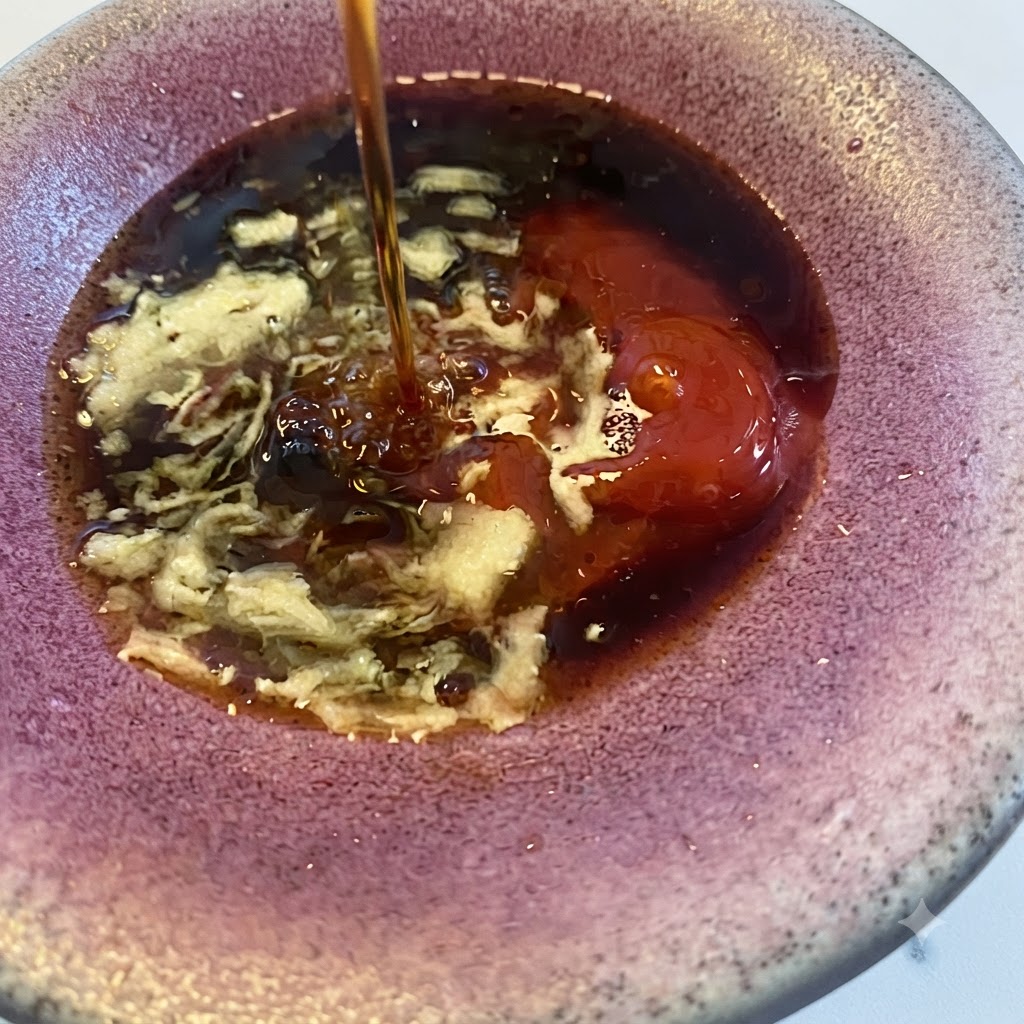 Du vin de cuisine versé dans le bol avec les ingrédients de la sauce.