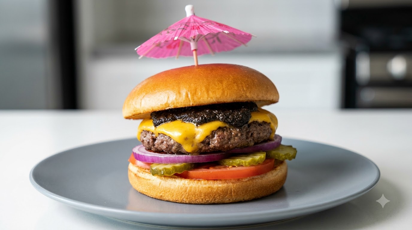 Burger gourmet au bœuf et à la truffe noire