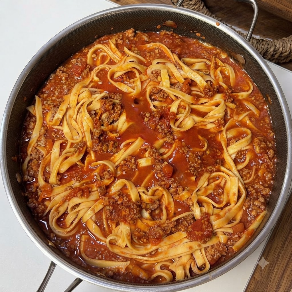 De la sauce tomate à la viande disposée à la cuillère dans des pots en verre pour une conservation prolongée.