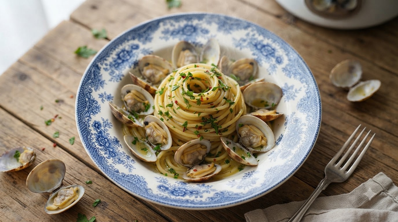 Spaghetti alle Vongole Classique (Spaghetti aux Palourdes)
