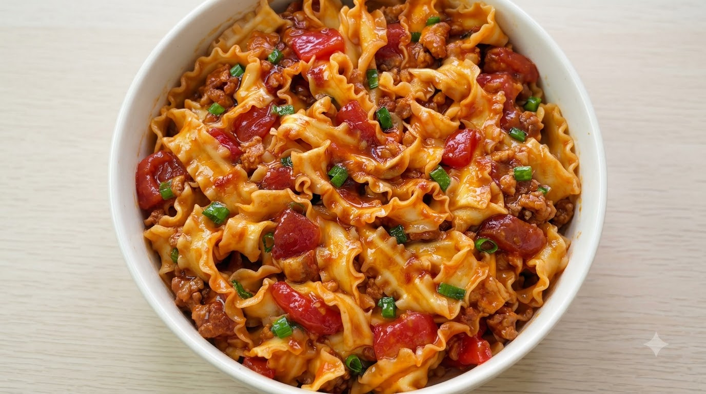 Nouilles Maison à la Tomate et à la Viande Hachée