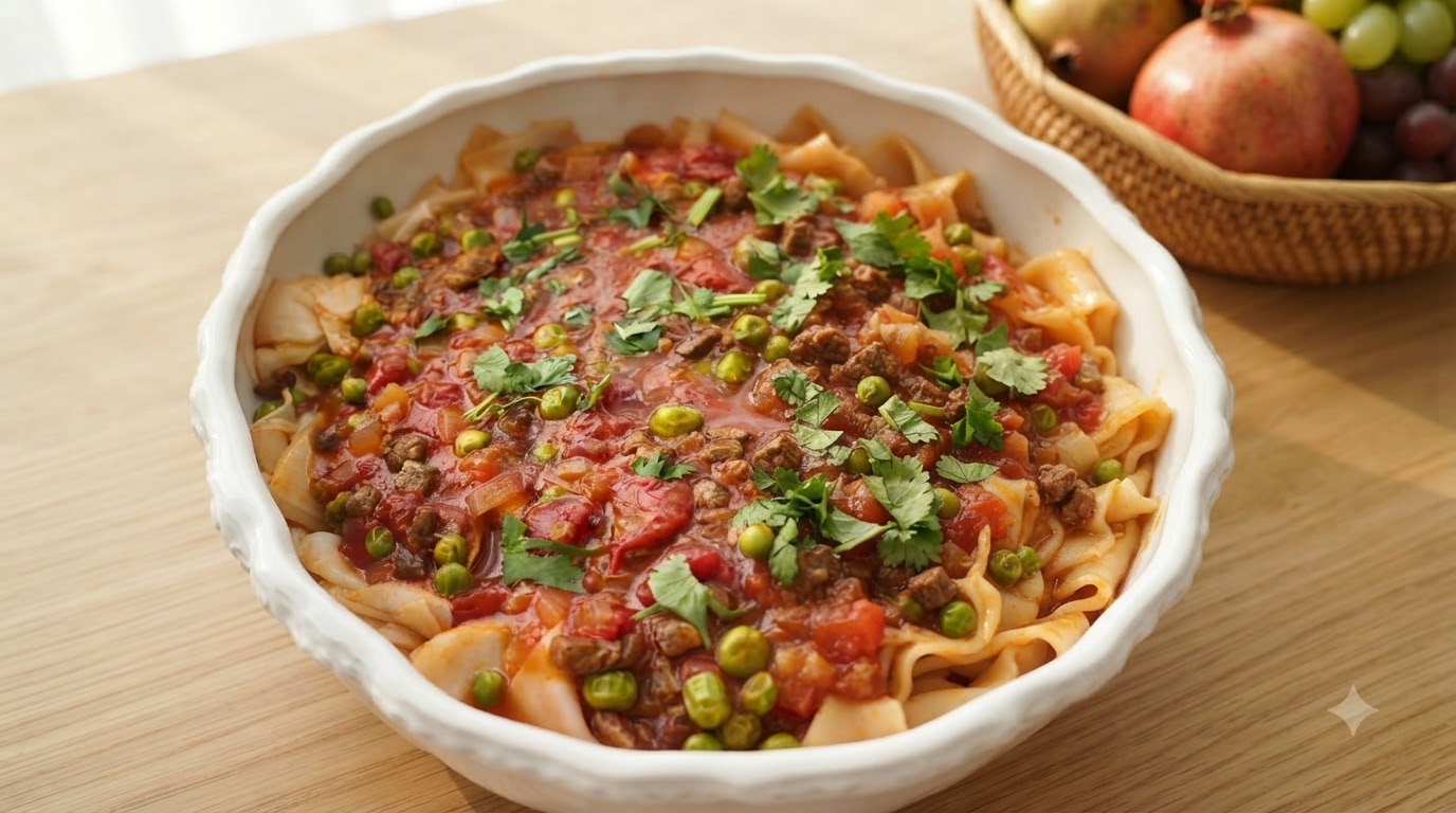 Nouilles Coupées au Bœuf et Tomates Façon Xinjiang