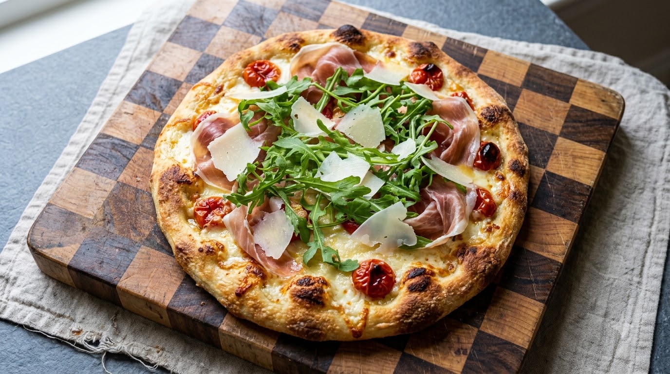 Pizza d'été au Prosciutto et à la Roquette