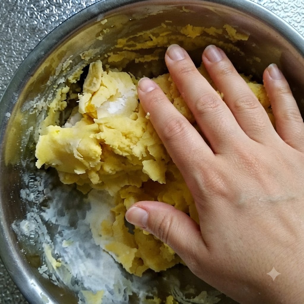 Petites boules de pâte rondes disposées soigneusement en rangées sur un plateau.