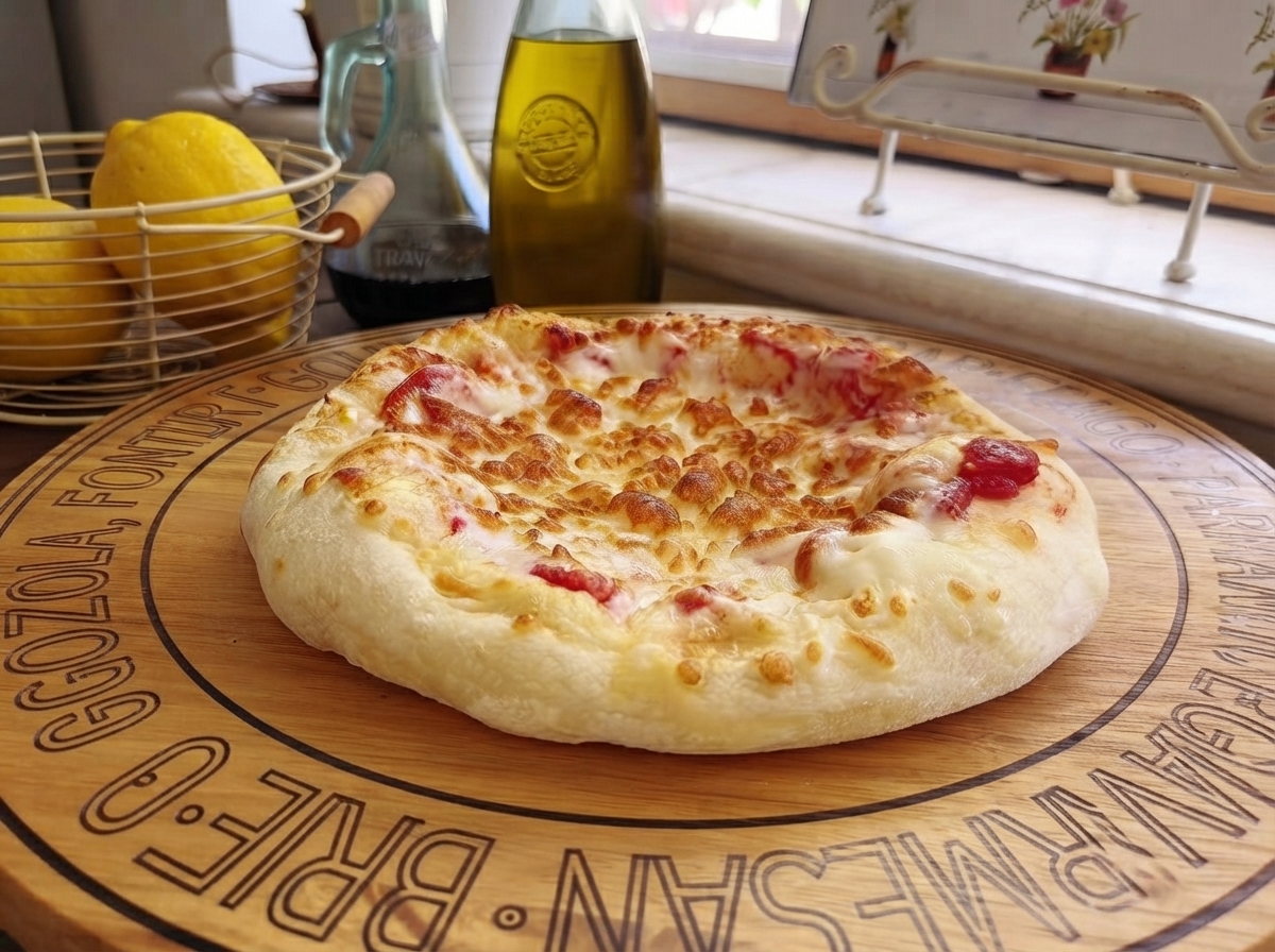 Des feuilles de roquette verte fraîche éparpillées sur le dessus dune croûte de pizza chaude cuite.