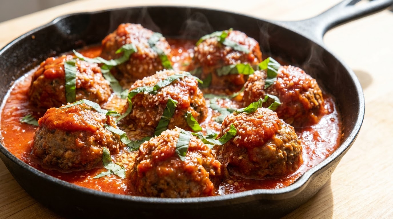 Boulettes de viande napolitaines classiques et fusilli