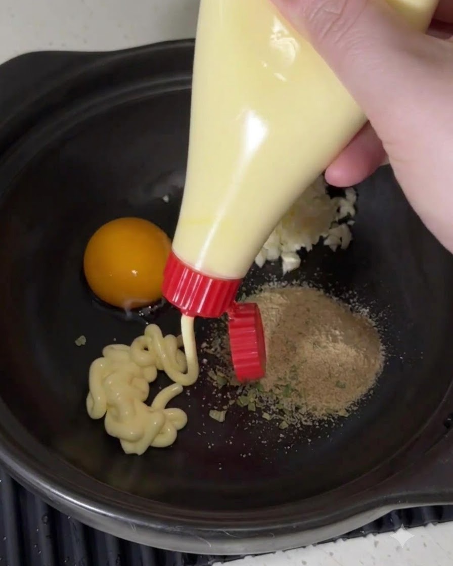 Tous les ingrédients dassaisonnement mélangés ensemble en une pâte lisse à lintérieur de la casserole.
