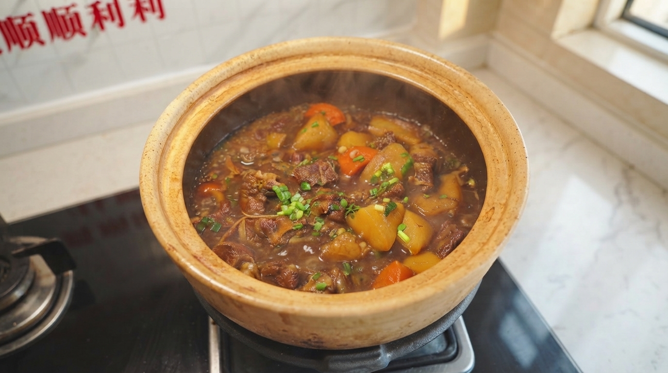 Côtes de bœuf braisées à la chinoise aux pommes de terre et carottes