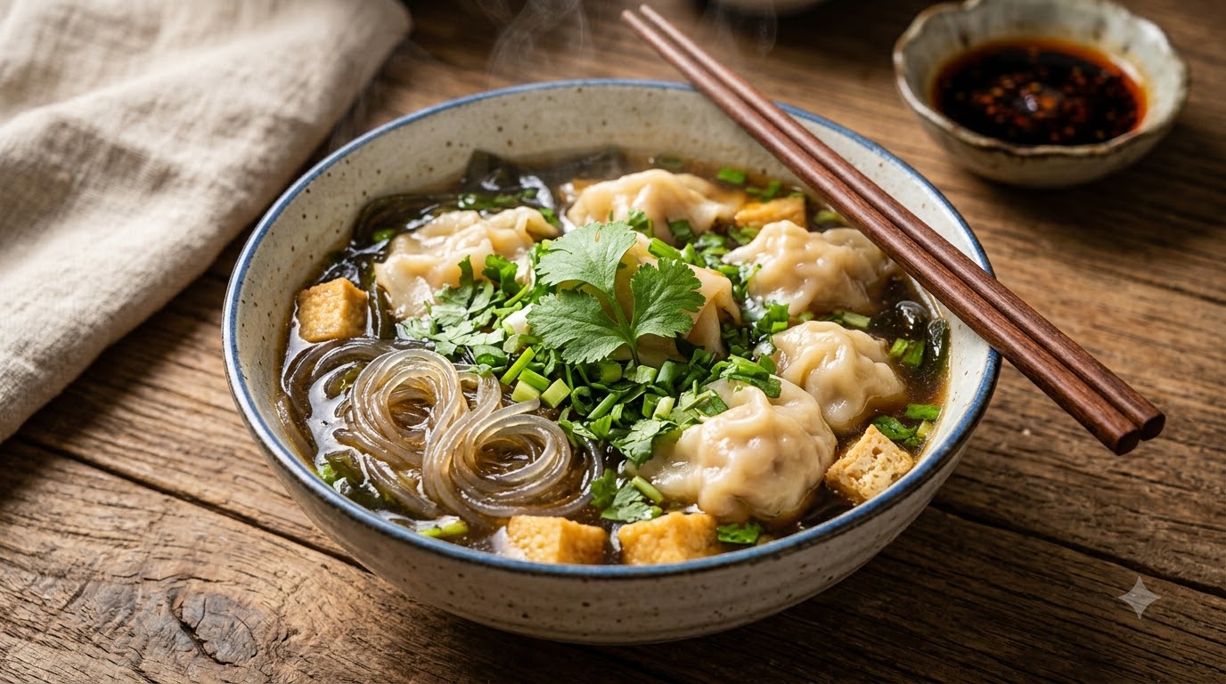 Soupe traditionnelle de Shanxi aux raviolis