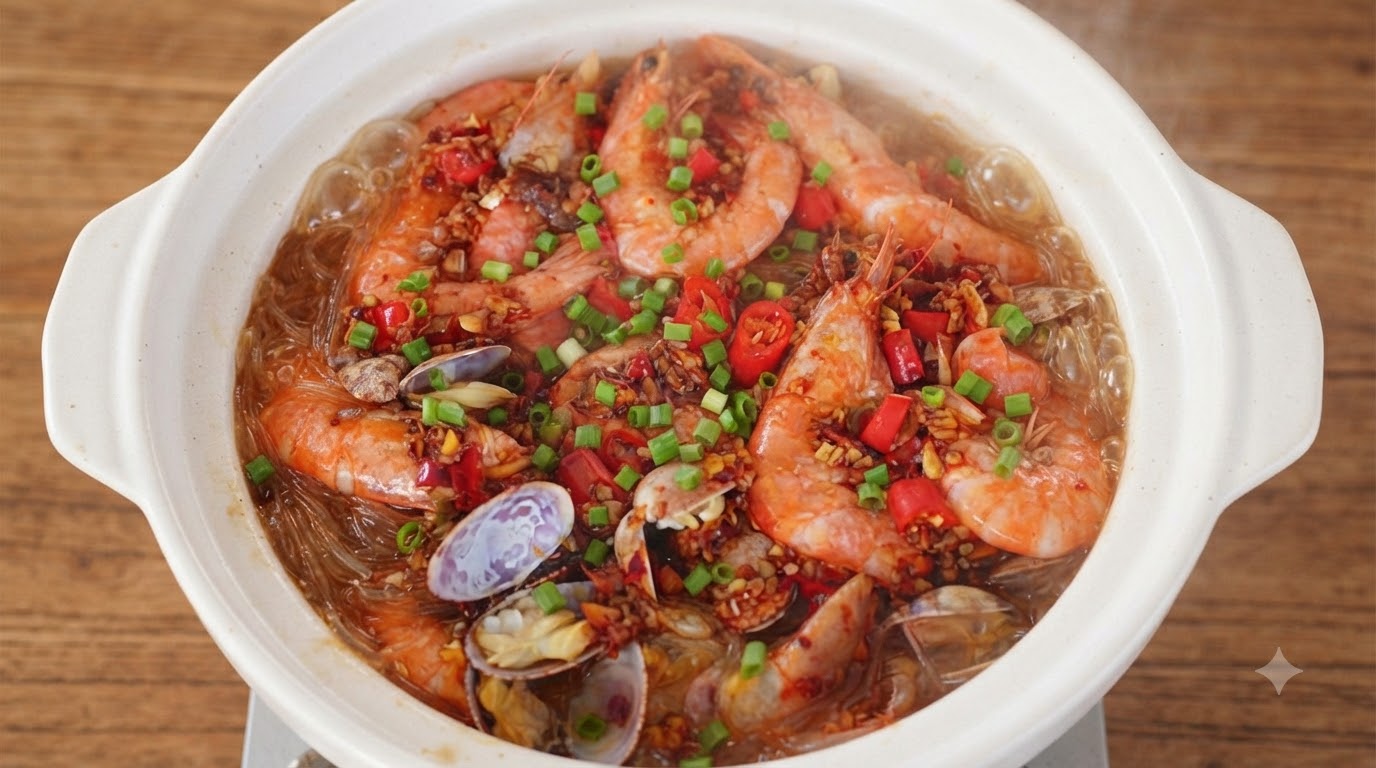 Marmite de Fruits de Mer aux Vermicelles et Tomates