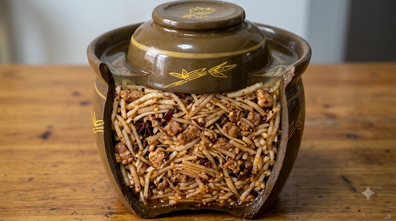 Zha de porc aux radis séchés (Porc et radis conservés à la chinoise)