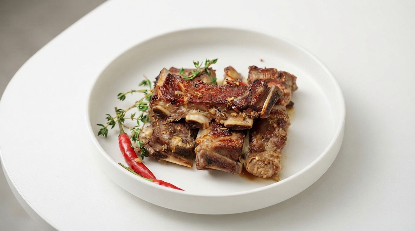 Travers de porc européens rôtis au café