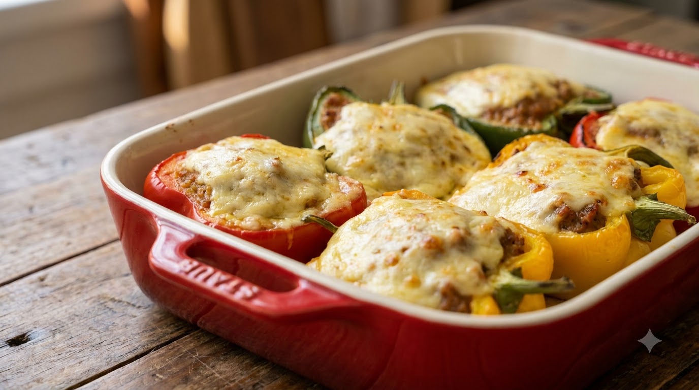Poivrons Farcis au Fromage et à la Viande