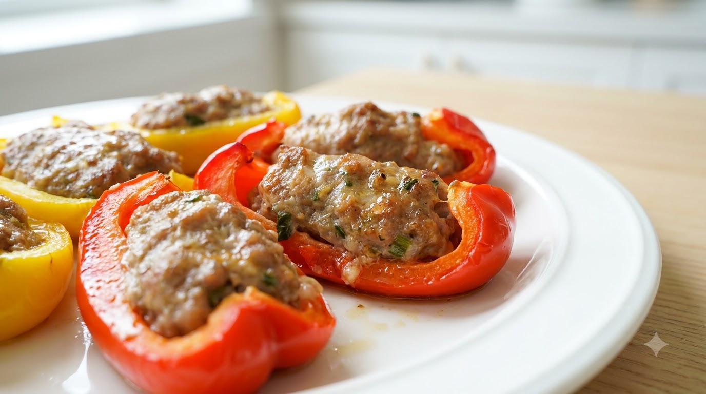 Poivrons Farcis à la Viande Hachée Épicée au Four