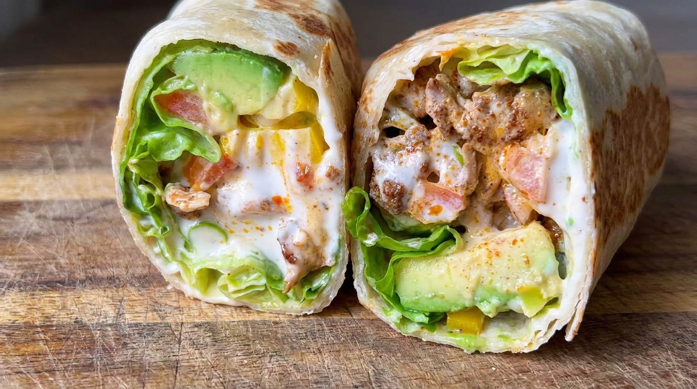 Burrito au Poulet et à l'Avocat Faible en Matières Grasses