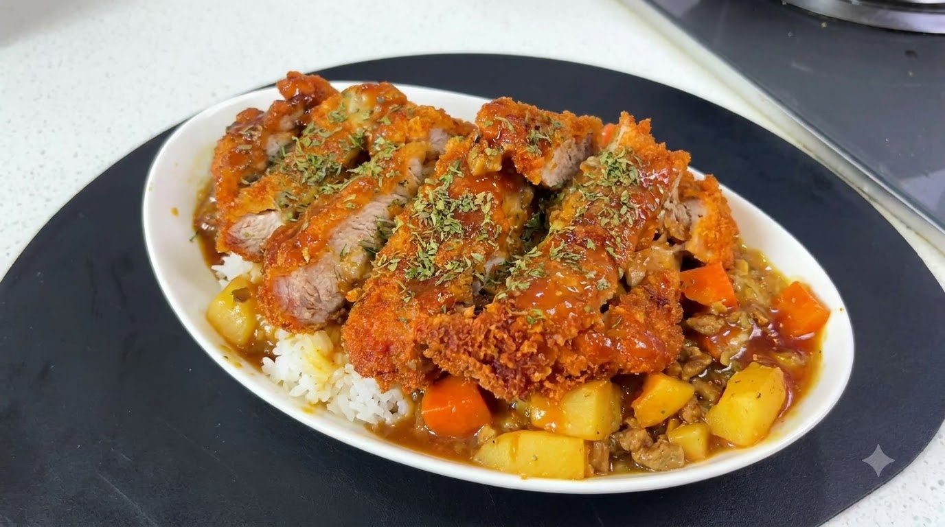 Riz au Porc Pané et Curry Japonais (Katsu Curry)