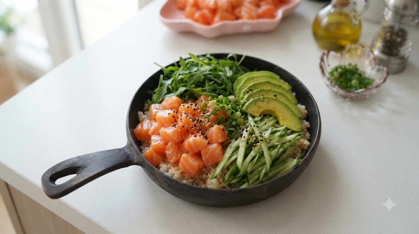 Donburi au saumon frais et vibrant