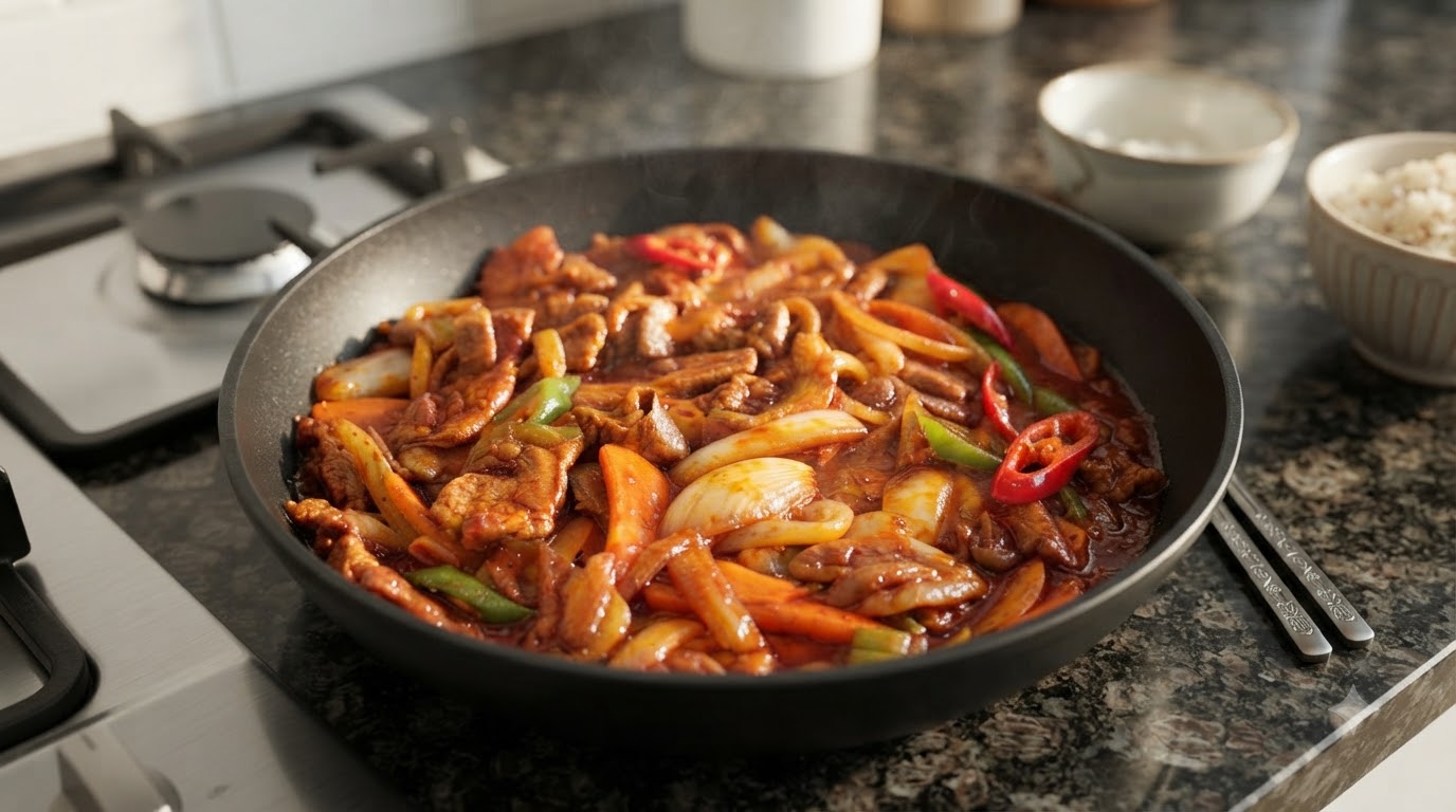 Porc sauté piquant coréen classique (Jeyuk Bokkeum)