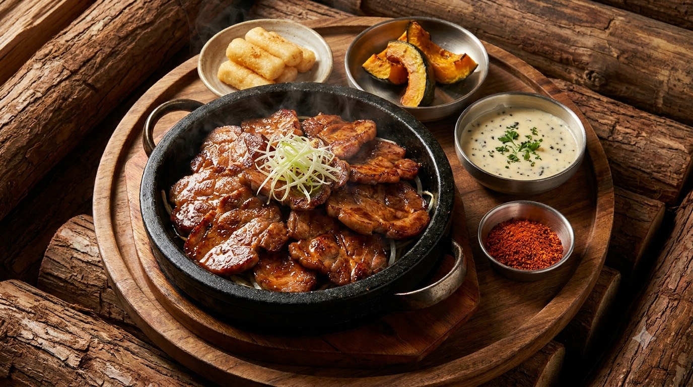 Travers de Porc Grillé au Fromage et à la Truffe Noire