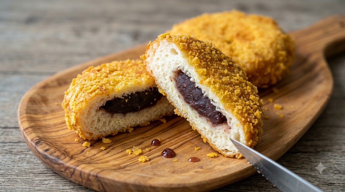 Burger croustillant à la pâte de haricots rouges