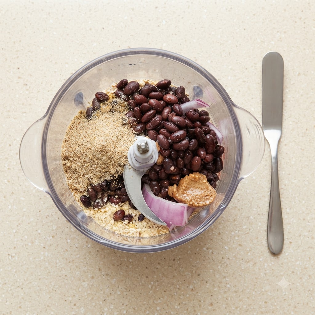 De la poudre de levure nutritionnelle saupoudrée sur les ingrédients à lintérieur du récipient.