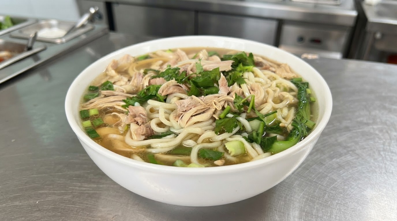 Soupe de Nouilles au Poulet Effiloché Authentique