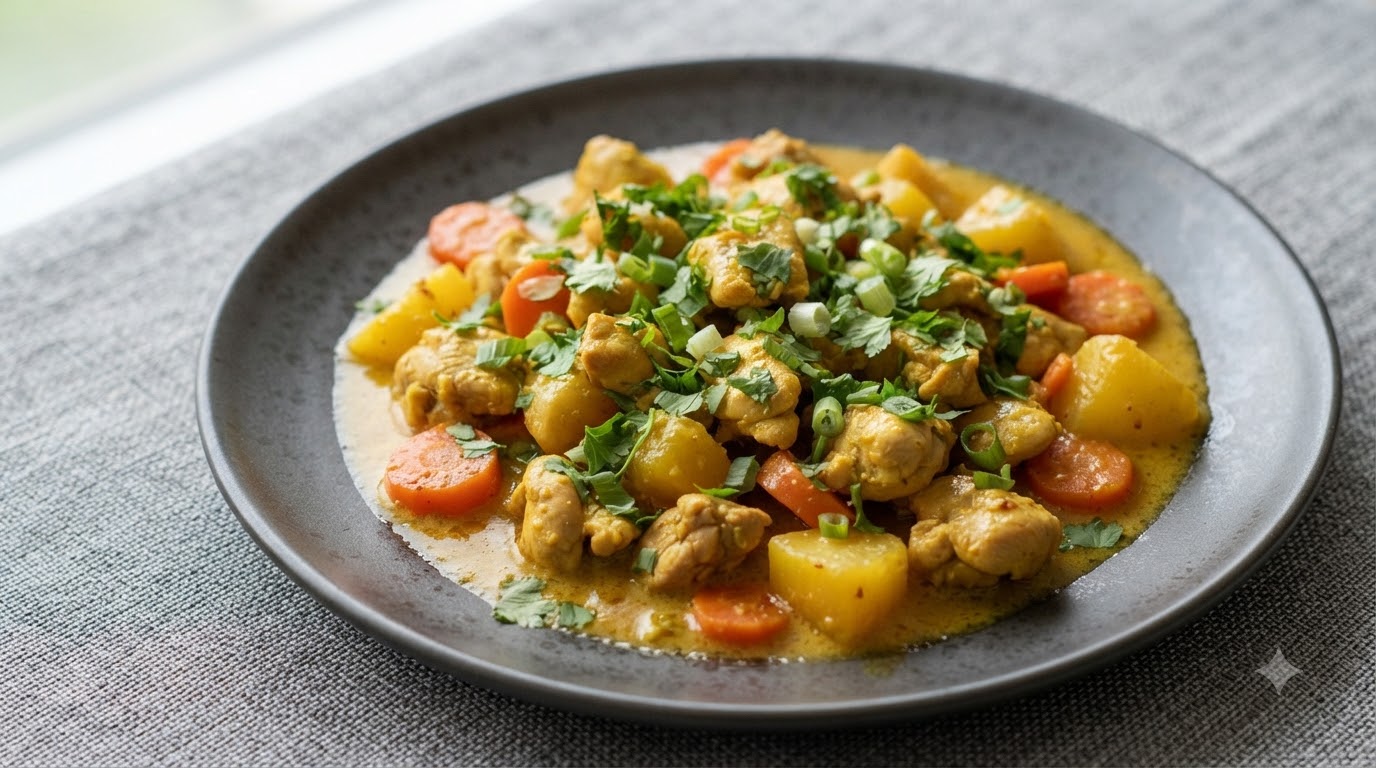 Poulet au Curry Jaune et Lait de Coco Style Thaïlandais