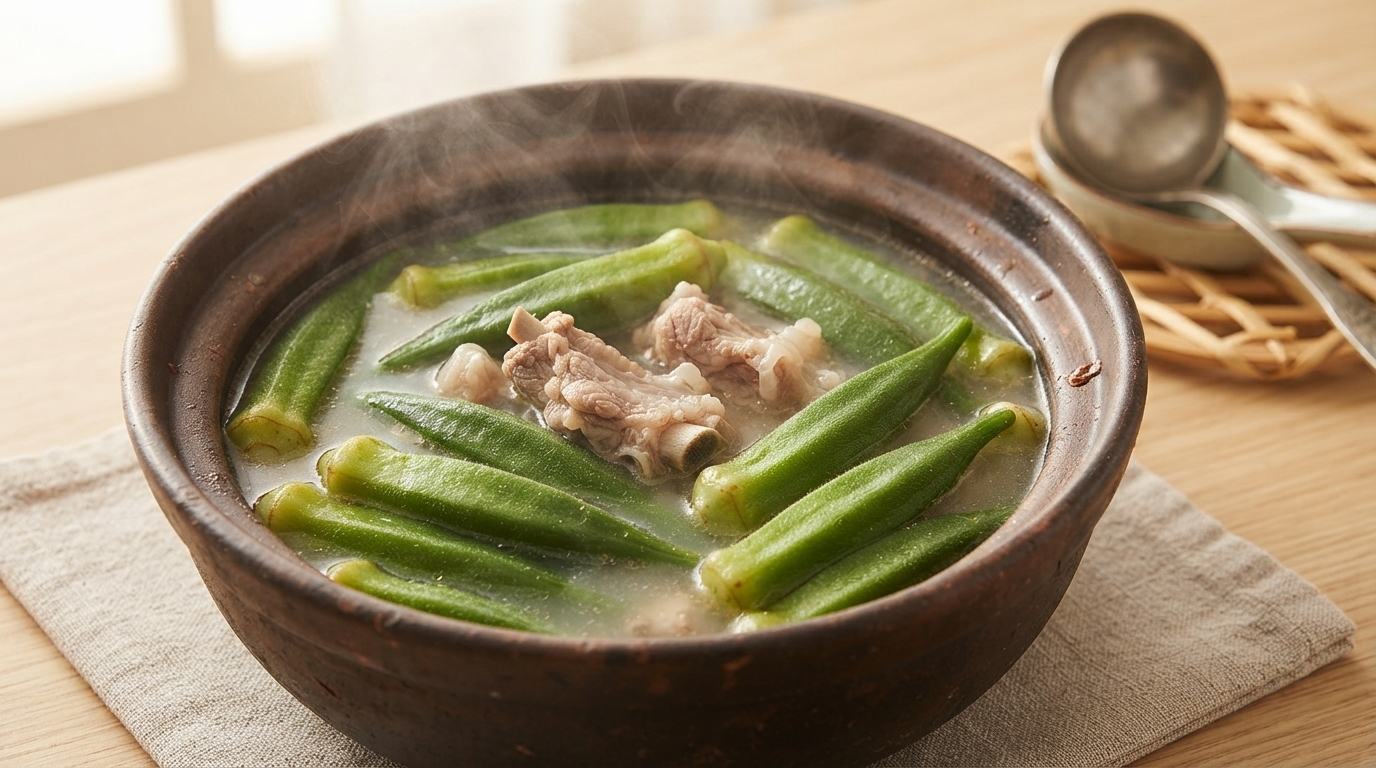 Soupe Nourrissante de Gombos et Os de Porc