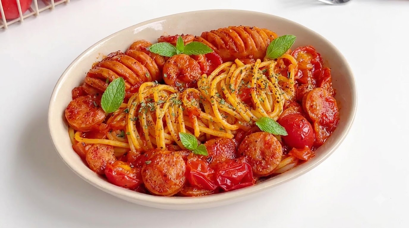 Pâtes aux Saucisses et Tomates