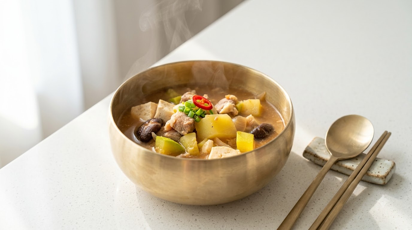 Doenjang Jjigae Authentique (Ragoût Coréen à la Pâte de Soja)