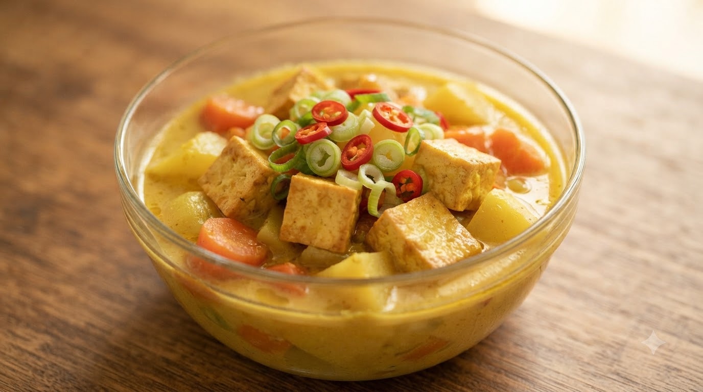 Tofu Crémeux au Curry Façon Asie du Sud-Est