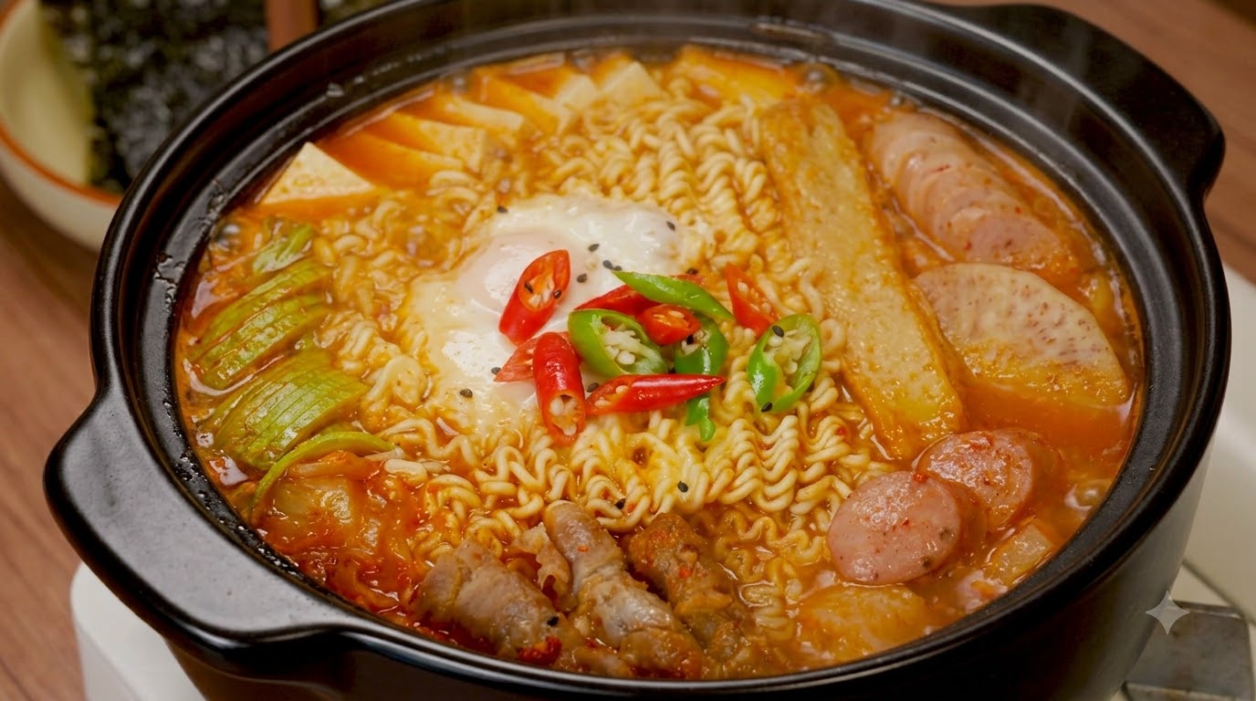Ragoût militaire coréen authentique (Budae Jjigae)
