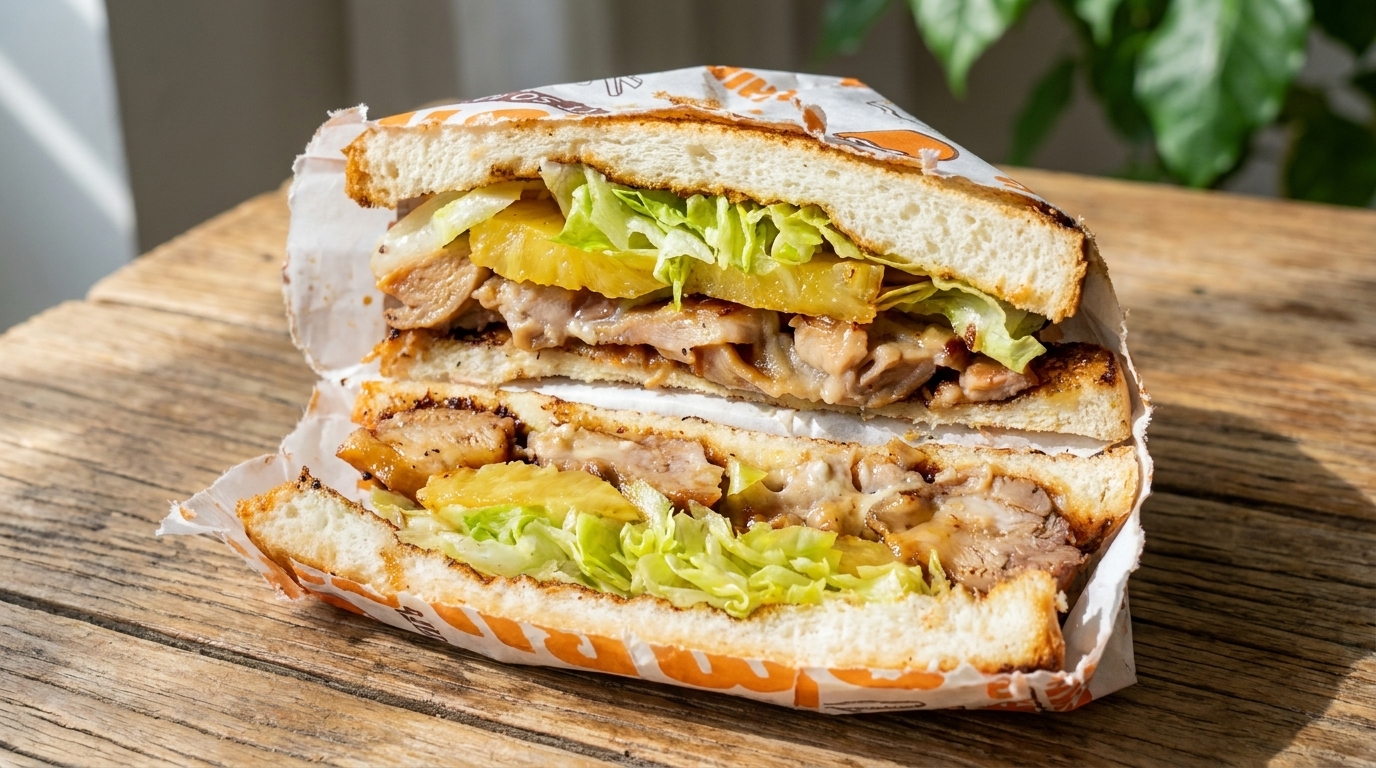 Sandwich au Poulet Teriyaki et à l'Ananas Grillé