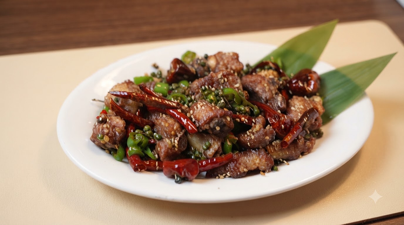 Travers de Porc Croustillants au Poivre du Sichuan Vert