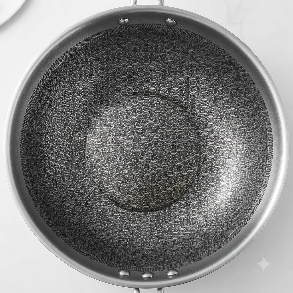 Des oignons verts tranchés et de lail qui grésillent dans de lhuile chaude à lintérieur dun wok.