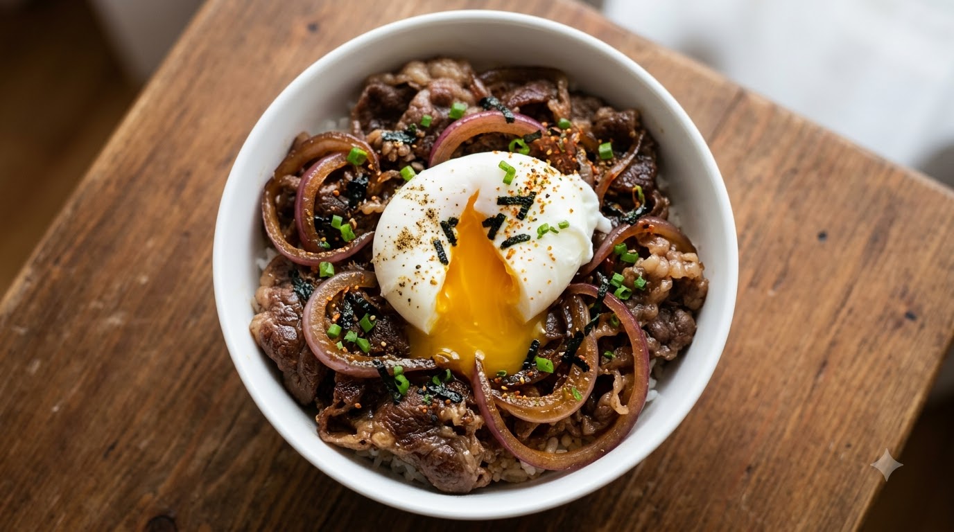 Bol de Riz au Bœuf Sukiyaki (Gyudon)