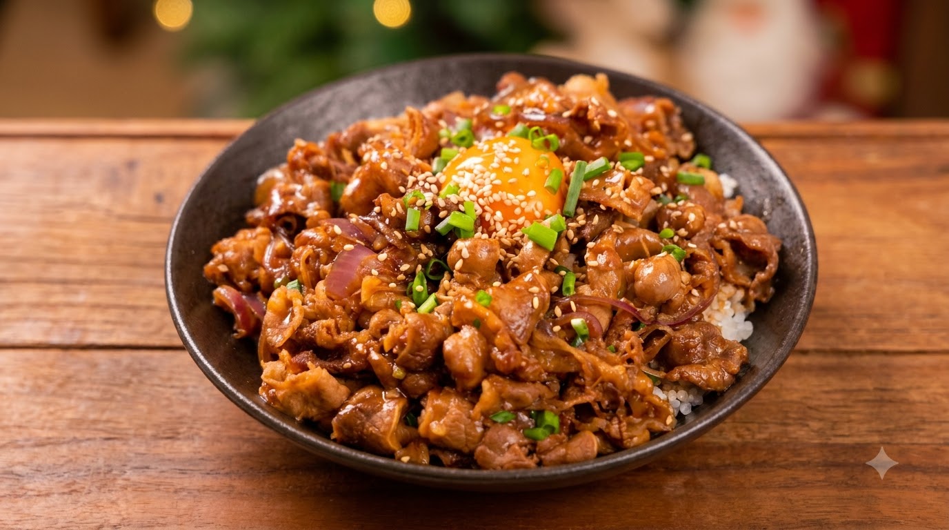 Donburi au Boeuf Teriyaki (Bol de Riz Japonais au Boeuf)