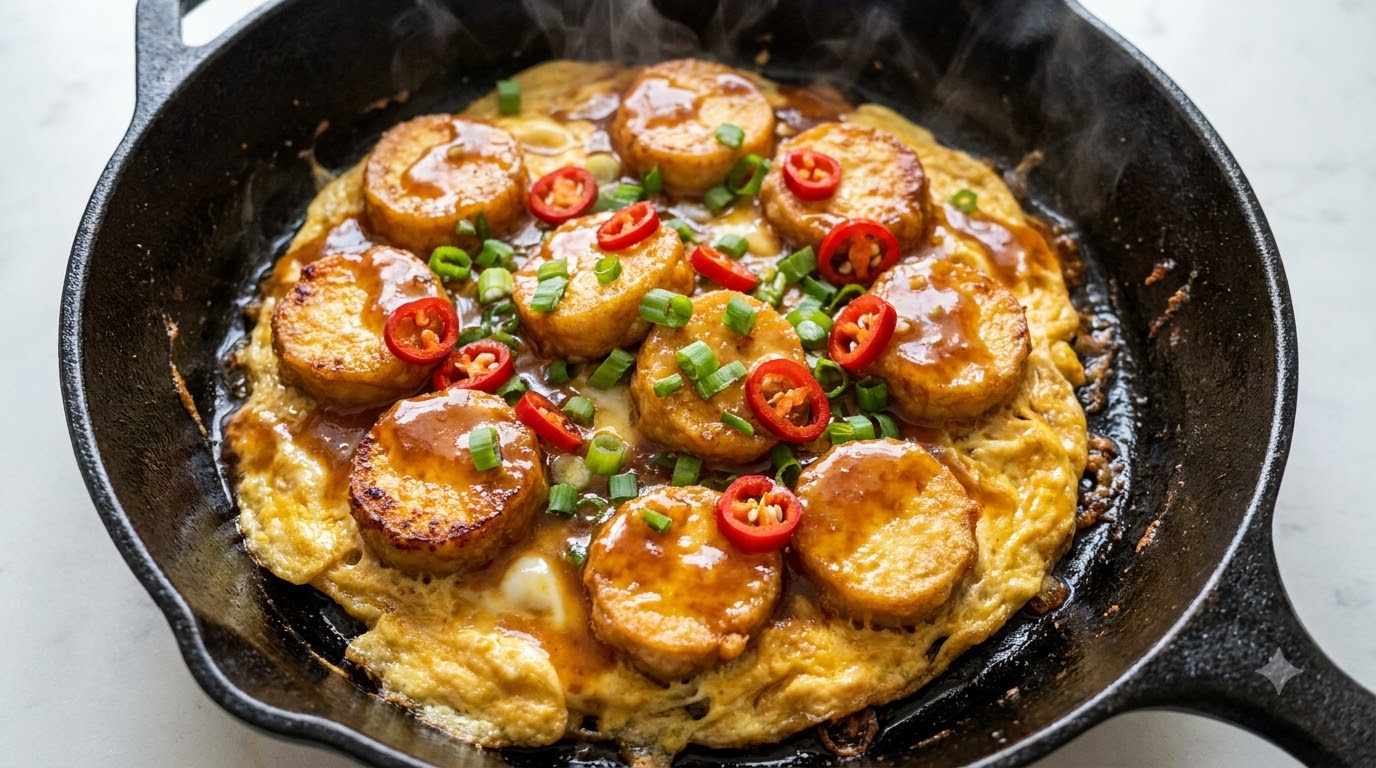 Tofu Japonais Grésillant aux Œufs