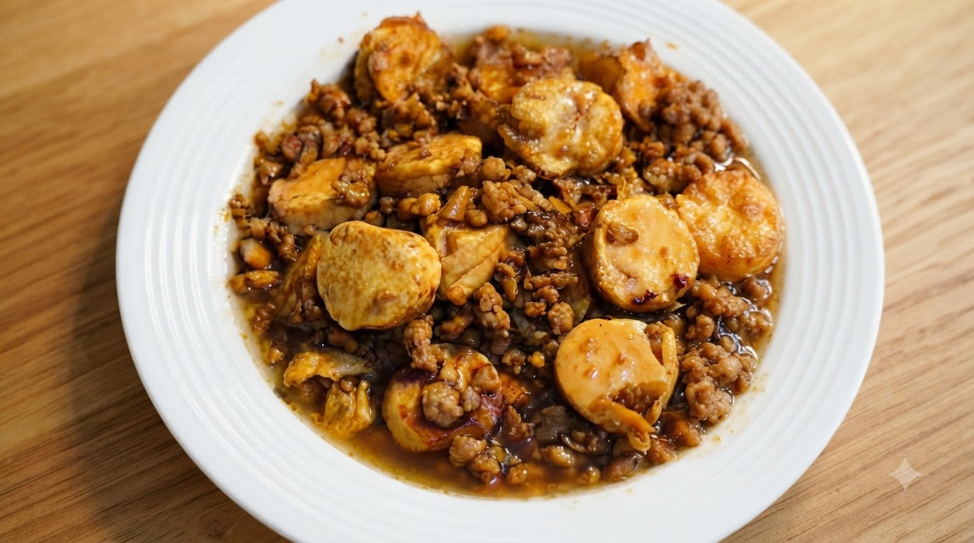 Tofu Japonais Poêlé au Porc Haché