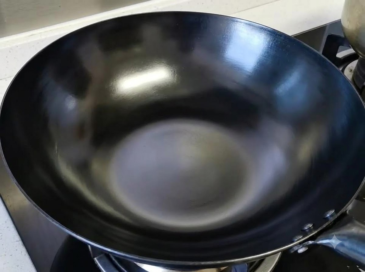 Du vin de cuisine et de lalcool blanc en train de chauffer dans un wok.