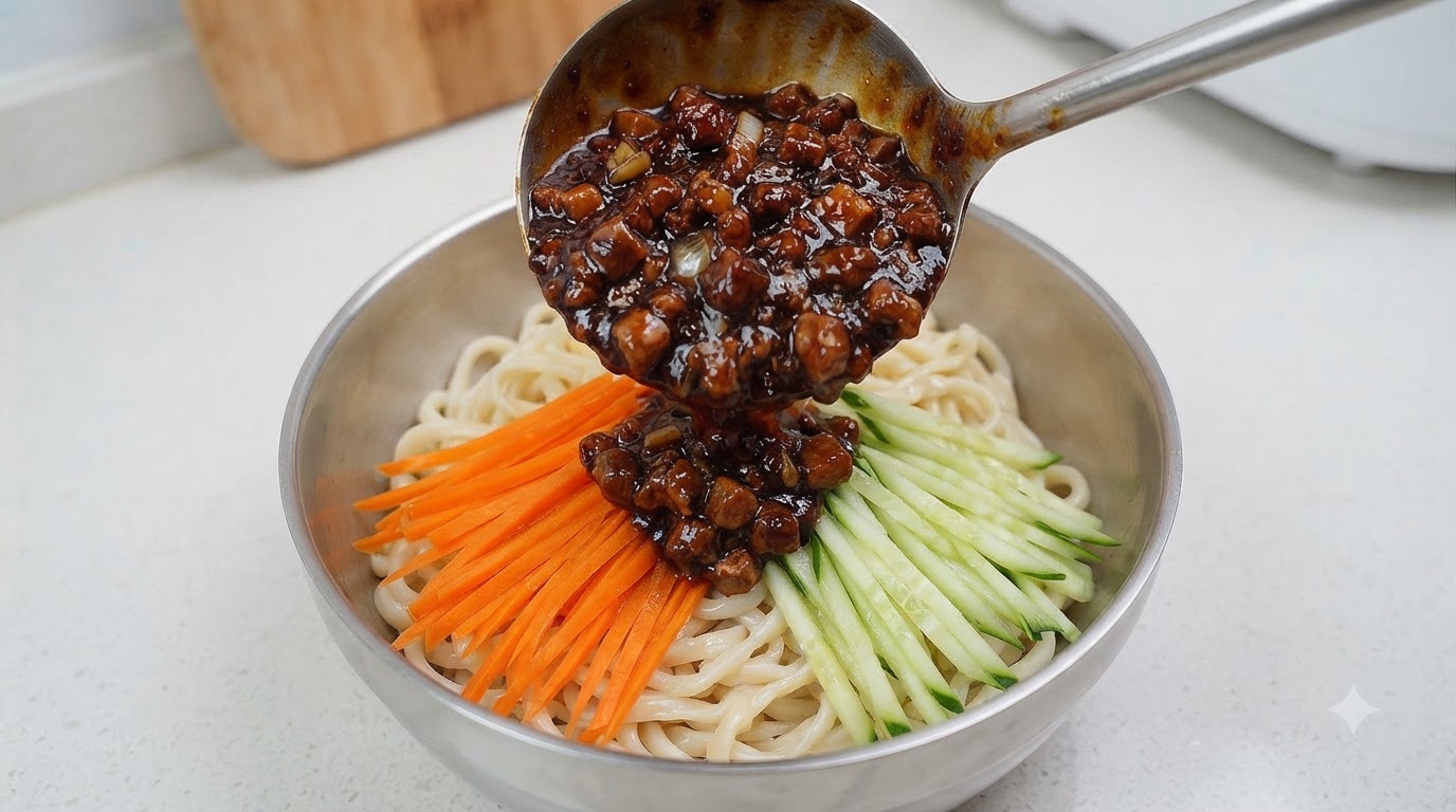 Zhajiangmian Authentique de Pékin (Nouilles aux Sauce Frite)