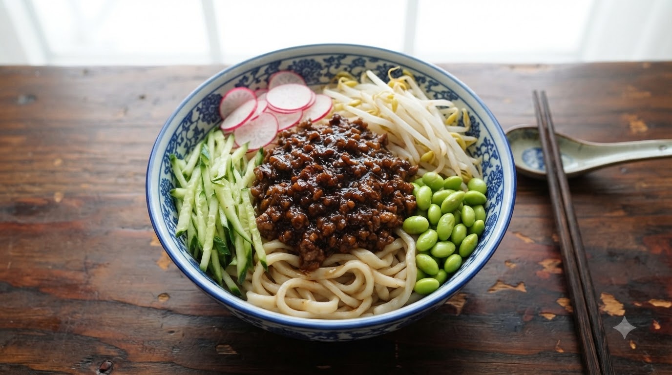 Nouilles sautées à la sauce soja de Pékin (Zhajiangmian)
