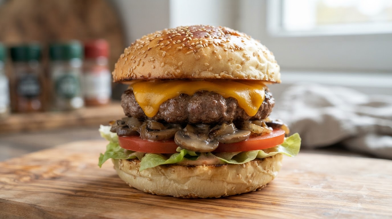 Cheeseburger Maison au Bœuf et Pain Tangzhong