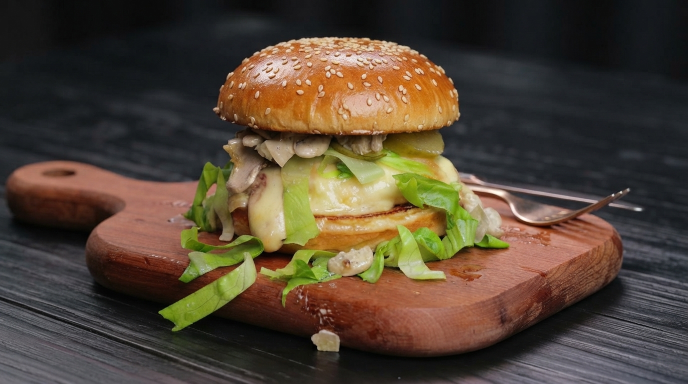 Burger de Bœuf Wagyu aux Champignons et à la Crème