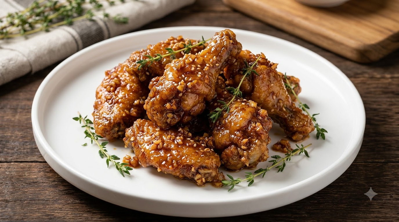 Poulet Frit Coréen à l'Ail et au Miel