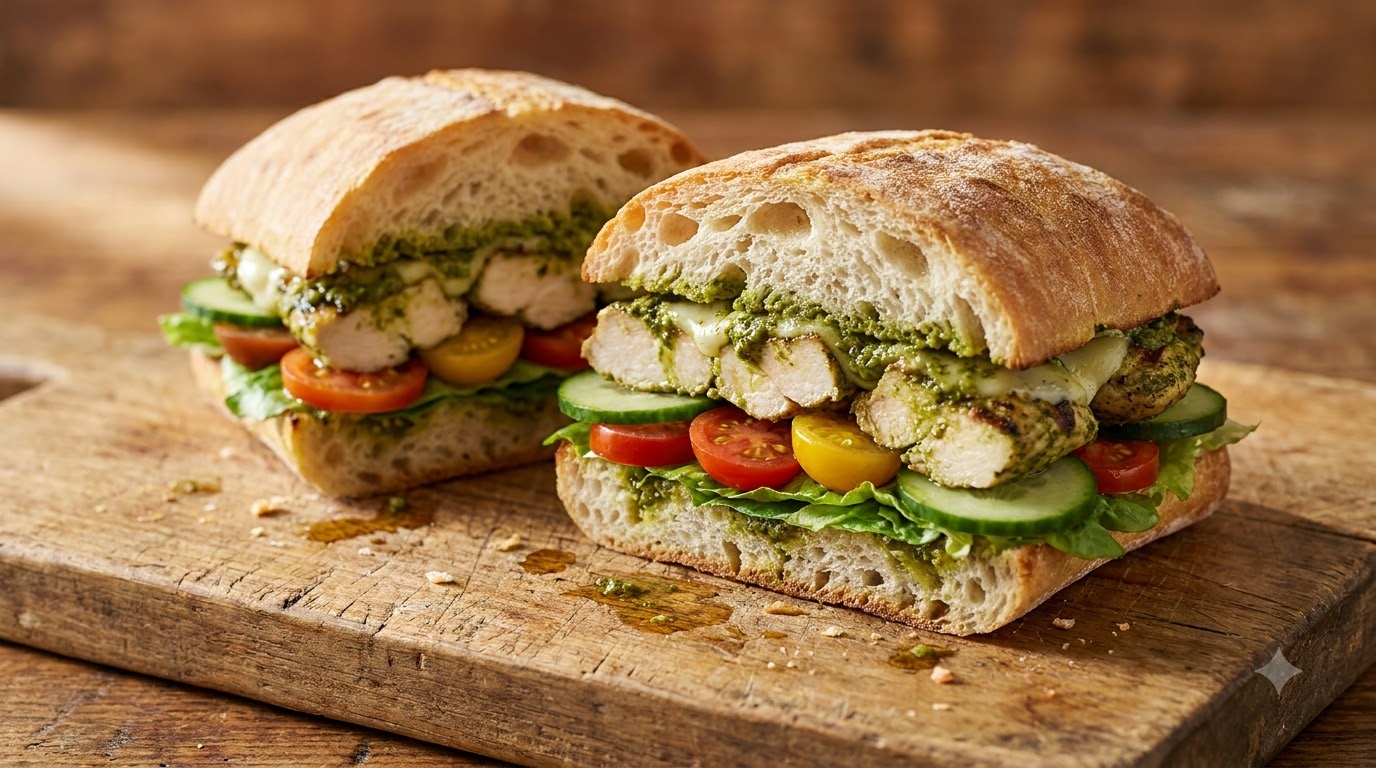 Panini au Poulet et Pesto